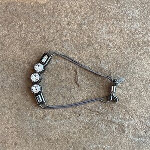 White House Black Market Round/Rectangular Crystal Bracelet (Hematite)